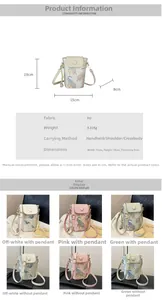 Detailed dimensions and color variations of the printed elephant pattern PU bucket bag