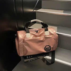 Borsa da Palestra da Donna di Grande Capacità Impermeabile in Nylon Metallizzato Tote Bag per Viaggi Sport Yoga Con Scomparto Scarpe Indipendente