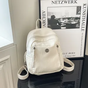 Damen Mini Nylon Rucksack Leicht Lässig Kleiner Daypack Mode Reise Umhängetasche Mehrzweck Einfarbig Schultasche