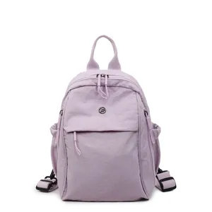 Sac à dos en nylon violet lavande minimaliste pour étudiantes au design imperméable