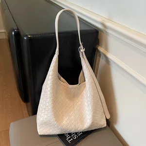 Borsa Tote Intrecciata Retro da Donna Grande Capacità Borsa a Tracolla Hobo in Pelle PU Moda Borsa da Pendolare Chiusura Magnetica