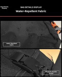 Wasserabweisendes Stoffdetail und magnetisches Schnallendesign der Umhängetasche