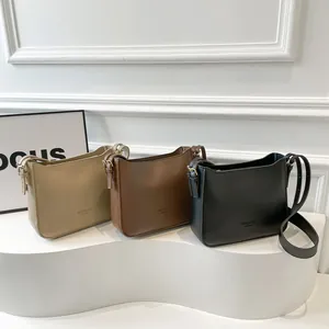 Bolso Bandolera Retro De Cuero PU Gran Capacidad Bolso De Hombro Cuadrado Minimalista Para Mujeres Moda