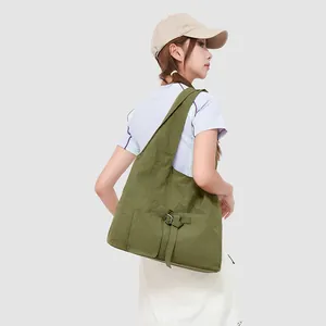 Dames Grote Capaciteit Oxford Stof Tote Bag Minimalistisch Waterdicht Nylon Schoudertas Koreaanse Stijl Woon-werkverkeer Reizen Handtas