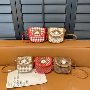 Cute mini puppy crossbody bags for girls in five assorted patterns and colors