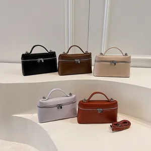 Fashion crocodile pattern box bags in black brown beige purple and tan colors with strap