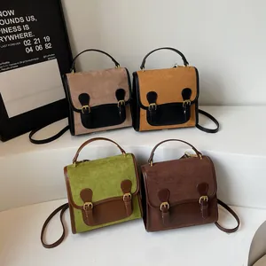 Retro aesthetic backpack and crossbody bag for women in four vintage earthy tones
