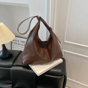 Women Large Shoulder Bag High Quality PU Leather Hobo Tote Bag And Pouch Set Minimalist Commuting Underarm Bag