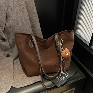 Damen Minimalistisch Große Kapazität PU Leder Tragetasche Mode Einfache Pendeln Schultertasche Studenten Schultasche