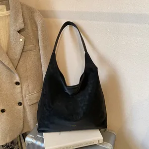Sac Cabas Femme Rétro en Cuir PU Givré Grande Capacité Minimaliste Hobo Sac à Épaule Décontracté pour Bureau Travail
