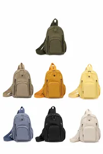 Multiple color options for large nylon backpacks including green, blue, and khaki