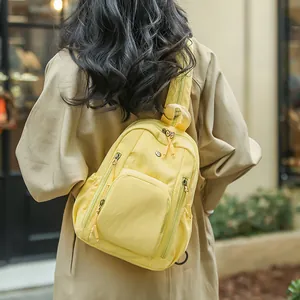 Women's Fashion PU Nylon Lightweight Backpack Large Capacity School Bag For University Students Minimalist Daily Travel Shoulder Bag