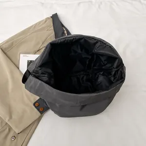 Deep interior view of large capacity waterproof gym bag with dark grey lining space