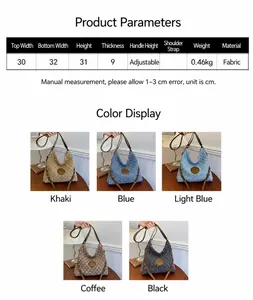 Detailed size chart for minimalist quilted tote bag with specific dimensions and material