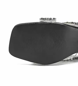 Detail of bohemian platform sandal featuring a wear-resistant non-slip rubber sole