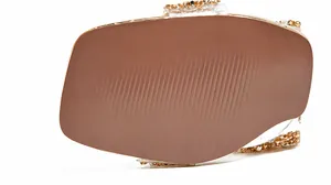 Detail of rubber outsole with anti-slip texture and rhinestone strap on bohemian sandals