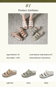 Dames sleehak sandalen van PU-leer met 5,5 cm hak en elastische binnenzool van PU