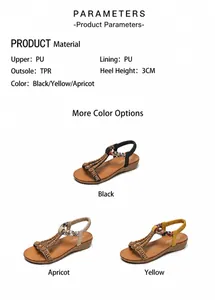 Böhmische Damen-Sandalen mit Perlenverzierung, 3cm Keilabsatz und elastischen Riemen