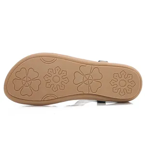 Boheemse platte sandalen met antislip rubberen zool en bloemenpatronen