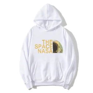Sweat à Capuche Femme Graphique Astronaute Espace Pull-over Streetwear Américain Ample Manches Longues Avec Poche Kangourou