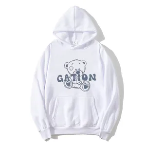 Felpa Casual da Donna con Cappuccio 2025 Nuovo Orso Cartone Animato Stampa Felpa Larga Manica Lunga Pullover Cima per Donna Ragazze
