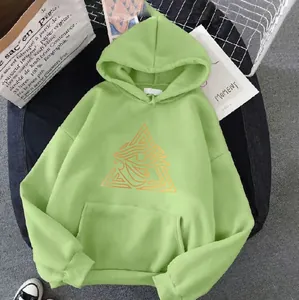 Women Oversized Hooded Hoodie Polyester Blend Fleece Lined Long Sleeve Sweatshirt Eye Triangle Print Casual Daily Streetwear Top