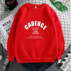 Vibrant red crewneck sweatshirt with white letter print on a stylish checkered background