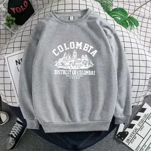 Women's grey oversized sweatshirt with Colombia graphic and architecture print