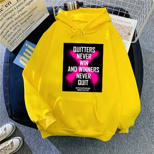 Sweat à Capuche Femme Oversize Doublé Polaire Imprimé Slogan Lettres Manches Longues Pullover Décontracté Streetwear Top