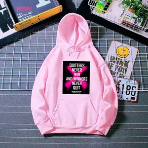 Sweat à capuche rose oversize avec imprimé motivation et poche kangourou style urbain