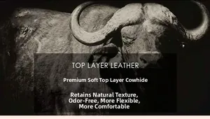 Gros plan sur la texture du cuir de vachette de qualité supérieure et sa flexibilité