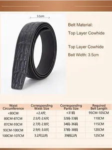 Tableau des tailles pour ceinture en cuir homme avec mesures et guides de taille