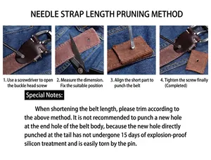 Step-by-step guide on how to trim and adjust the length of a brown leather belt