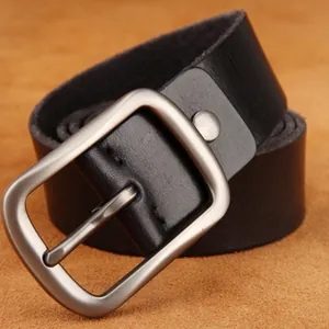 Men Retro Genuine Leather Belt Top Layer Cowhide Waist Strap With Alloy Pin Buckle Classic Washed Leather Belt For Jeans