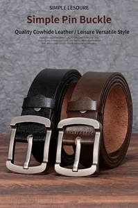 Detailed macro view of genuine leather belt texture with matte silver pin buckle