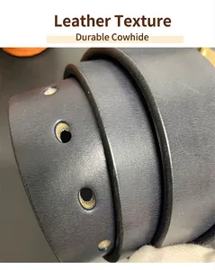Detalle macro de cinturón de cuero para hombre con perforación precisa y textura suave