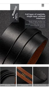 Détail d'une ceinture en cuir véritable montrant la texture et la boucle automatique