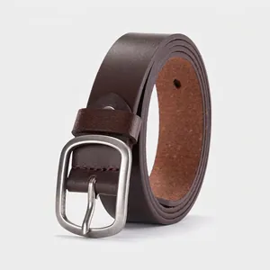 Ceinture en Cuir Véritable Premium Hommes Femmes Vintage Cuir de Vachette Alliage Boucle Ardillon Casual Jeans Ceinture