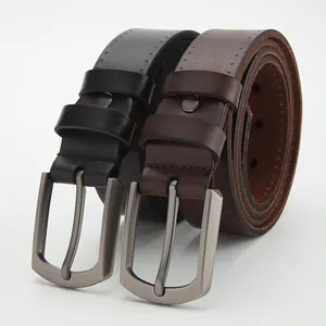 Men Genuine Leather Belt Cowhide Pin Buckle Waist Strap For Jeans Business Casual Vintage Fashion Waistband Accessory