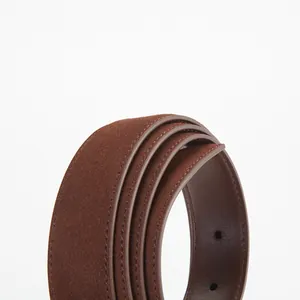 Ceinture pour femme en cuir véritable marron foncé avec finition mate et style spirale