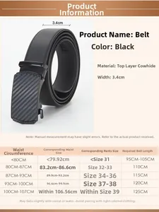 Guide des tailles pour ceinture en cuir homme avec mesures de taille et longueurs