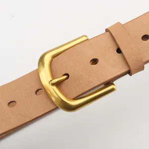 Cintura classica da uomo in vera pelle con fibbia ad ardiglione in ottone di alta qualità