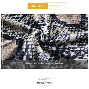 Close-up of soft snake print fabric with realistic python pattern in brown and beige