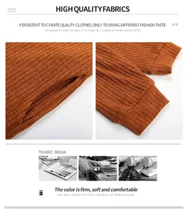 Détails de la maille côtelée avec poches invisibles et poignets côtelés sur ce cardigan orange