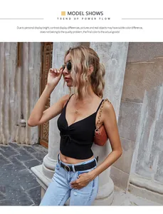 Détail du caraco en maille noire avec fronces à cordon et décolleté en V sur le mannequin