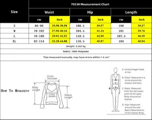 Tabella taglie dettagliata per pantaloni a vita alta con misure S-XL in cm e pollici