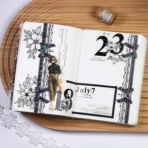 Set de ruban adhésif décoratif vintage en dentelle pour collages de scrapbooking DIY