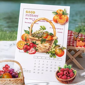 Berry theme DIY planner stickers with fruit illustrations on a mini picnic table setup