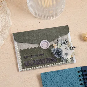Vintage decorative envelope with lace and pearls featuring Have a Nice Day text