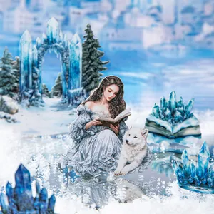 Magical Winter Journal Series Stickers White Kraft Paper Fantasy Landscape Decorative Decals For Scrapbooking DIY Art Craft